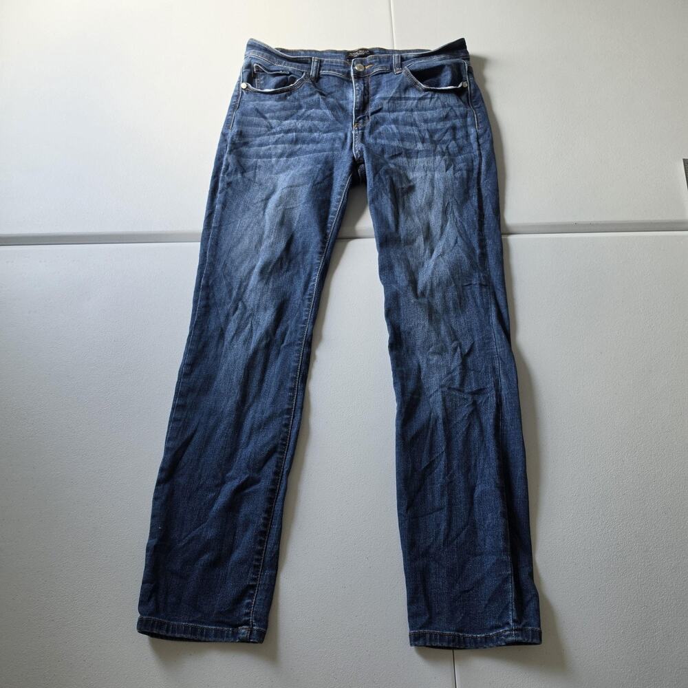 Judy Blue Jeans Womens 31 Blue Medium Wash Mid Rise Straight Leg Stretch Denim